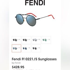 Fendi Ff 0221/S Unisex Sunglasses. Green Metal Frames w/ mirror blue lenses.